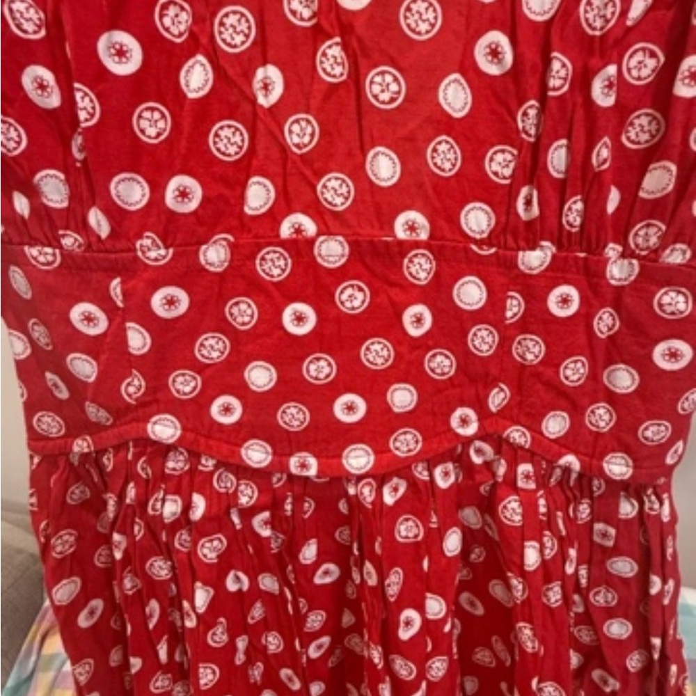 karin stevens Red Dress with White Medallion Print - Picture 2 of 5
